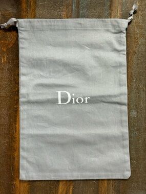 Dior Gray 9”x 13” Dust Bag w/Drawstring Closure Authentic EUC